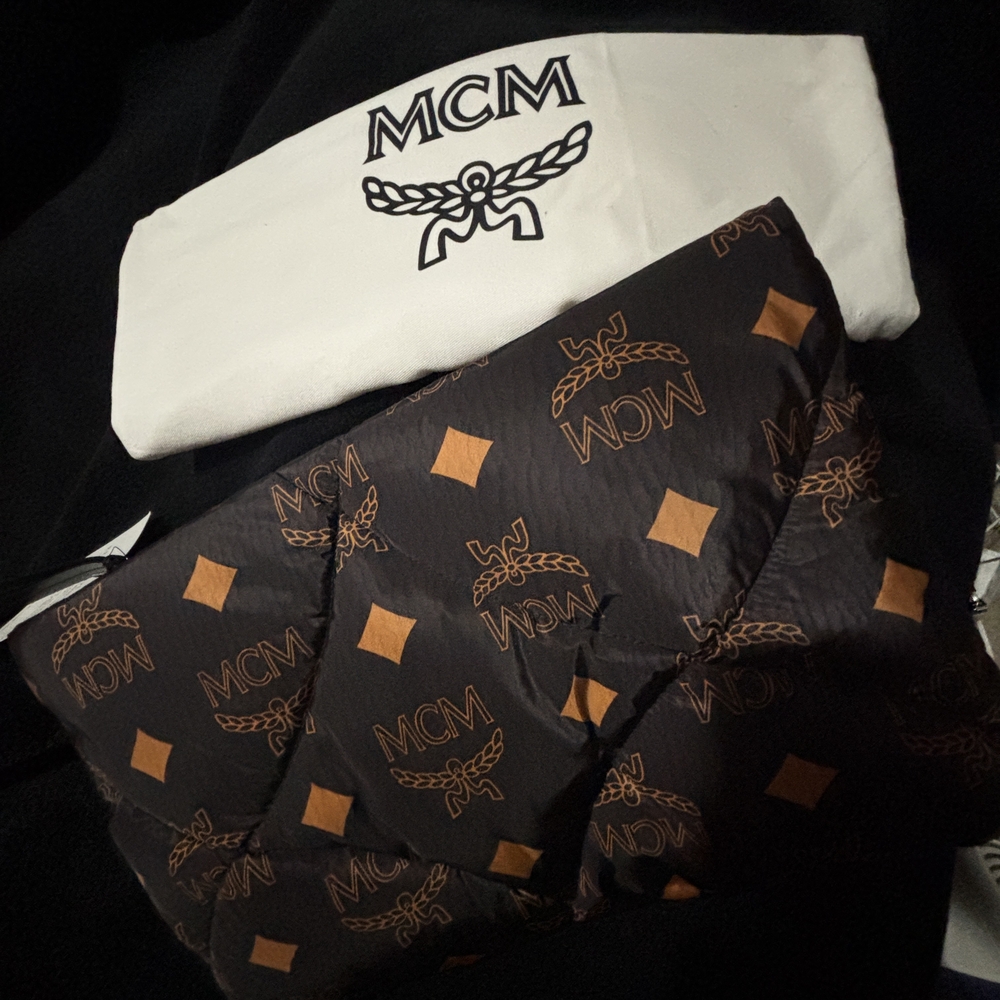 MCM Black and Tan Logo Bag